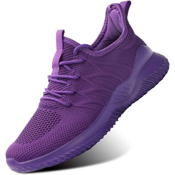 Women's Purple Slip On Lightweight Casual Pull-on Mesh Tennis Sneakers
